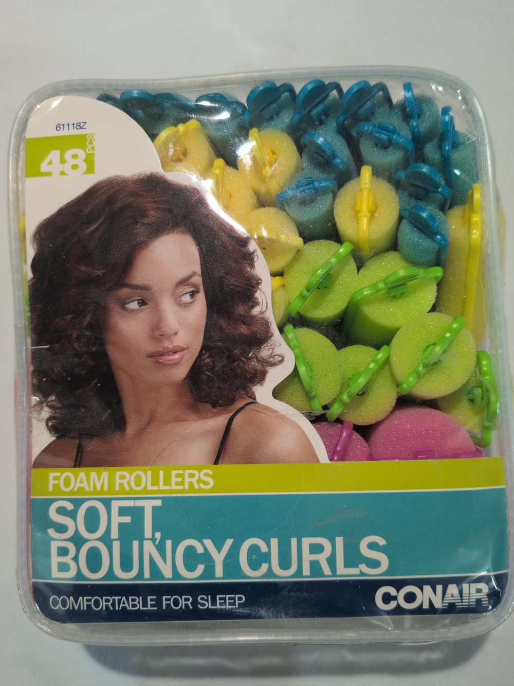 Conair Foam Rollers Set - Soft Bouncy Curls (Blue, Yellow, Green, Pink)